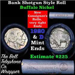 Buffalo Nickel Shotgun Roll in Old Bank Style 'Bell Telephone'  Wrapper 1920& d Mint Ends