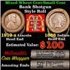 Image 1 : Mixed small cents 1c orig shotgun roll, 1919-s Wheat Cent, 1888 Indian Cent other end
