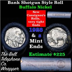 Buffalo Nickel Shotgun Roll in Old Bank Style 'Bell Telephone'  Wrapper 1928 & s Mint Ends