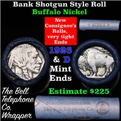 Buffalo Nickel Shotgun Roll in Old Bank Style 'Bell Telephone'  Wrapper 1926 & d Mint Ends