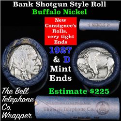 Buffalo Nickel Shotgun Roll in Old Bank Style 'Bell Telephone'  Wrapper 1927 & d Mint Ends