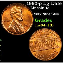 1960-p Large Date Lincoln Cent 1c Grades Select+ Unc RB