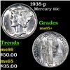 Image 1 : 1938-p Mercury Dime 10c Grades GEM+ Unc