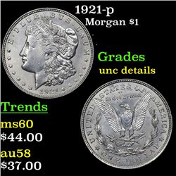 1921-p Morgan Dollar $1 Grades Unc Details