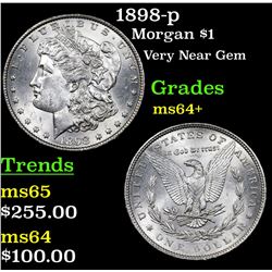 1898-p Morgan Dollar $1 Grades Choice+ Unc