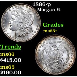 1886-p Morgan Dollar $1 Grades GEM+ Unc