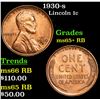 Image 1 : 1930-s Lincoln Cent 1c Grades Gem+ Unc RB