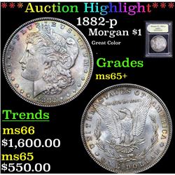 ***Auction Highlight*** 1882-p Morgan Dollar $1 Graded GEM+ Unc By USCG (fc)
