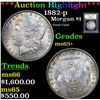 Image 1 : ***Auction Highlight*** 1882-p Morgan Dollar $1 Graded GEM+ Unc By USCG (fc)