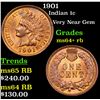 Image 1 : 1901 Indian Cent 1c Grades Choice+ Unc RB