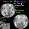 Image 1 : ***Auction Highlight*** 1897/18-p Morgan Dollar $1 Graded GEM+ Unc By USCG (fc)
