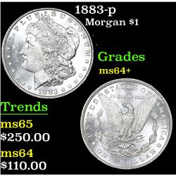 1883-p Morgan Dollar $1 Grades Choice+ Unc