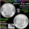 Image 1 : ***Auction Highlight*** 1891-cc Top 100 Vam 3 Spitting Eagle Morgan $1 Graded Choice+ Unc USCG (fc)