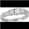 Image 1 : Sterling Silver 3 stone Engagement Ring Cubic Zirconia Size 6