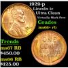 Image 1 : 1929-p Lincoln Cent 1c Grades GEM Unc RB