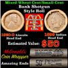 Image 1 : Mixed small cents 1c orig shotgun roll, 1920-d Wheat Cent, 1899 Indian Cent other end