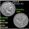 Image 1 : 1913-d Barber Quarter 25c Grades xf