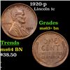Image 1 : 1920-p Lincoln Cent 1c Grades Select+ Unc BN