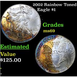 2002 Silver Eagle Dollar $1 Grades ms69
