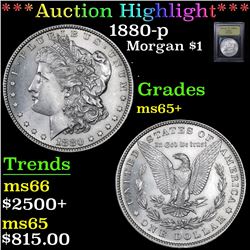***Auction Highlight*** 1880-p Morgan Dollar $1 Graded GEM+ Unc By USCG (fc)