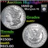 Image 1 : ***Auction Highlight*** 1880-p Morgan Dollar $1 Graded GEM+ Unc By USCG (fc)