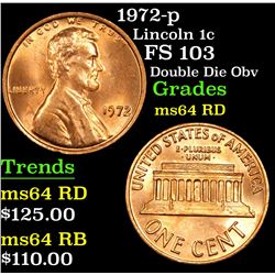 1972-p FS-103 DDO Lincoln Cent 1c Grades Choice Unc RD