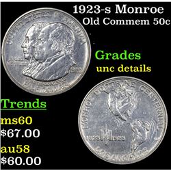 1923-s Monroe Old Commem Half Dollar 50c Grades Unc Details