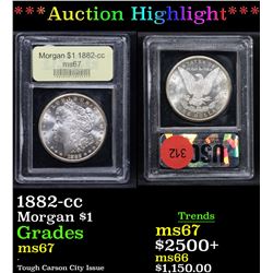 ***Auction Highlight*** 1882-cc Morgan Dollar $1 Graded GEM++ Unc By USCG (fc)
