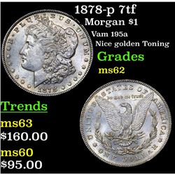 1878-p 7tf Morgan Dollar $1 Grades Select Unc