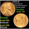 Image 1 : 1934-d Lincoln Cent 1c Grades Choice+ Unc RD
