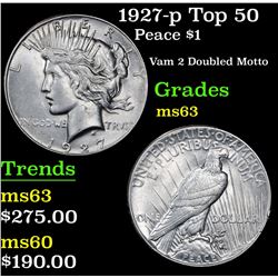 1927-p Top 50 Peace Dollar $1 Grades Select Unc