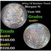 Image 1 : 1878-p 7tf Rainbow Toned Morgan Dollar $1 Grades Select+ Unc