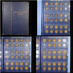 Partial Lincoln cent book 1909-1940 59 coins