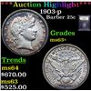 Image 1 : ***Auction Highlight*** 1903-p Barber Quarter 25c Graded Select+ Unc By USCG (fc)
