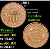 Image 1 : 1864 Two Cent Piece 2c Grades Select Unc BN