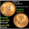 Image 1 : 1927-p Lincoln Cent 1c Grades GEM Unc RB