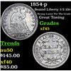 Image 1 : 1854-p Seated Liberty Half Dime 1/2 10c Grades xf+