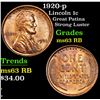 Image 1 : 1920-p Lincoln Cent 1c Grades Select Unc RB
