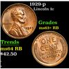 Image 1 : 1929-p Lincoln Cent 1c Grades Select+ Unc RB