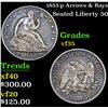 Image 1 : 1853-p Arrows & Rays Seated Half Dollar 50c Grades vf++