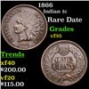Image 1 : 1866 Indian Cent 1c Grades vf++