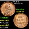 Image 1 : 1918-p Lincoln Cent 1c Grades Select Unc BN