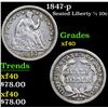 Image 1 : 1847-p Seated Liberty Half Dime 1/2 10c Grades xf