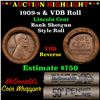 Image 1 : ***Auction Highlight*** Lincoln Wheat cent 1c orig roll, 1909-s one end, VDB rev other end, WOW! (fc