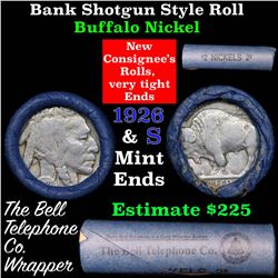 Buffalo Nickel Shotgun Roll in Old Bank Style  'Bell Telephone' Wrapper 1926 & s Mint Ends