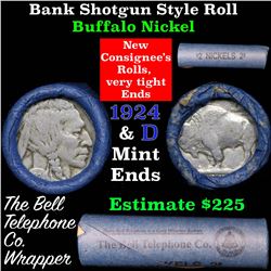 Buffalo Nickel Shotgun Roll in Old Bank Style 'Bell Telephone'  Wrapper 1924 & d Mint Ends