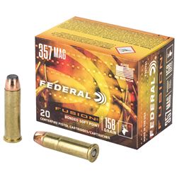 Federal, Fusion, 357MAG, 158 Grain, Hollow Point, 20 Round Box, rs FEF357FS1
