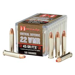 Hornady, Critical Defense, 22WMR, 45 Grain, FTX, 50 Round Box, # 83200