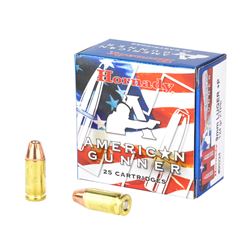 Hollow Point: Hornady, American Gunner, 9MM, 124 Grain, XTP, +P, 25 Round Box  # 90224