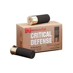Hornady, Critical Defense, 12 Gauge, 2.75", 00 Buck, Buckshot, 10 Round Box, # H86240 rs